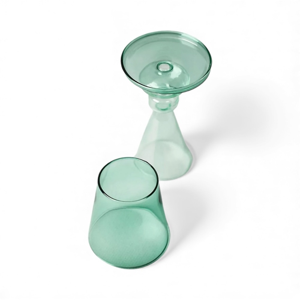 Anthropologie Beatrix Glass Lamp Candle Holder: Green, NIB. - Picture 5 of 5